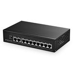 Binardat 10 Port Gigabit POE Switch, 8 POE+ Ports 1000Mbps, 2 Gigabit Uplink, IEEE802.3af/at, 120W Internal Power Supply, Metal Case Unmanaged Plug and Play