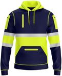 NOROZE Mens Hi-Viz Pullover Hoodie 