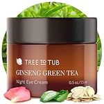 Tree To Tub Under Eye Cream for Dark Circles, Puffiness, Wrinkles, Bags Under Eyes - Sensitive Skin Night Eye Moisturizer for Women & Men w/Hyaluronic Acid, Green Tea, & Ginseng