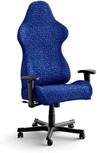 PAULATO BY GA.I.CO. Office & Gaming Chair Slipcover - Stretch Computer Desk Chair Cover with Zipper - Fabric Slipcovers - 1-Piece Form Fit Cover - Microfibra Collection - Blue (Office Chair)