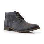 Ferro Aldo Blaine MFA806035 Mens Casual Brogue Mid-Top Lace-Up and Zipper Boots, Charcoal, 5.5 UK