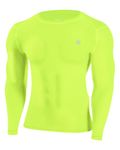 Runhit UPF 50+ Men's Compression Shirts, Long Sleeve Compression Shirts for Men, Athletic Workout Rash Guard Green L