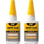 Ceramic Super Glue Liquid, Clear Instant Cyanoacrylate Adhesives for Ceramic Repair Food Safe, All Purpose CA Glue for Shoe Plastic Leather Glass Model Metal Wood Pottery Porcelain Mugs Clay Dishes