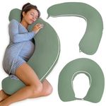 PharMeDoc Crescent Pregnancy Pillow - Nursing Pillow & Maternity Pillow for Sleeping, Pregnancy Must Haves
