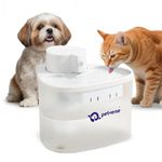 Petverse Wireless Cat Water Fountain 2L Battery Operated Pet Water Dispenser for Cats and Dogs, Ultra Quiet, BPA Free, with Filters, 3 Flow Modes and LED Indicator, White