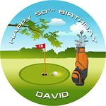 Golf Cake topper Personalised Edible Icing Round up to 8"