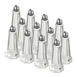 New Star Foodservice 22407 Glass Tower Salt and Pepper Shaker with Stainless Steel Top, 1-Ounce, Set of 12