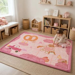 1.5" Thick Baby Floor Play Mat 79x158 Memory Foam Kids Mat(Gingerbread man)