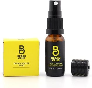 Beard Club Derma Roller Replacement Head & Cleansing Spray - 0.3mm Titanium Microneedles - Replace, Clean and Prolong Derma Roller Life