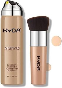 KYDA AirBrush Foundation Spray, Lasting Matte Foundation, Lightweight Cover, Smooth Blendable, Moisturizing Makeup Primer with Soft Brush Applicator-#120 Classic Ivory