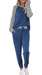 Ekouaer Womens Two Piece Sweatsuits Casaul Lounge Sets Crewneck Sweatshirts and Long Pants with Pockets