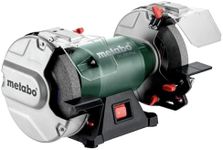 Metabo 8-Inch Heavy Duty Bench Grinder, 3,600 RPM, 5.5 Amps, LED Light, Adjustable Eye Shield and Spark Deflector, DS 200 Plus, 604200420