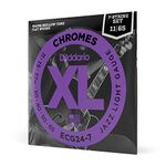 D'Addario Guitar Strings - XL Chromes Electric Guitar Strings - Flat Wound - Polished for Ultra-Smooth Feel and Warm, Mellow Tone - ECG24-7 - Jazz Light, 7-String, 11-65, 1-Pack