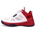 Nivia Skyrush Basketball Shoes for Men, Air Ventilated Mesh with TPU Upper, Multidirectional Outsole for Superior Grip and Comfort, Ideal for Indoor & Outdoor Courts (White/Red), UK07