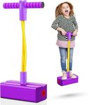 CRIYALE Kids Pogo Jumper Fun and Safe Pogo Stick for Toddlers, Bouncing Toy for Ages 3 and up Holds up to 250lbs, Durable Foam Bungee Jumping Stick Makes Squeaky Sounds Improves Balance (Purple)