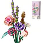 QUIXQIU Mini Bricks Flower Bouquet Building Sets, Artificial Flowers Kit 568 Pieces Botanical Collection, Building Project Gift Idea for Ages 8-12 yrs Old Girl