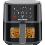 Chefman Air Fryer – 4 QT Compact Airfryer for Quick & Easy Meals, Features Hi-Fry Technology for Extra Crisp, Easy-View Window, Touch Controls with 4 Presets, Nonstick & Dishwasher Safe Basket - Grey