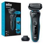 Braun Electric Shaver for Men, Wet & Dry shave, From Gillette, Rechargeable, Sensitive shave, Skin Comfort, Cordless, Advanced German Engineering, 5-Minute Quick charge Waterproof, Series 5 51-M1200s