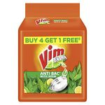 Vim Extra Anti Bacterial Dishwash Bar - 200g (Neem, Buy 4 + 1 Free)