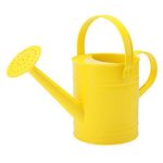 Finderomend Watering Can, Metal Watering Can 1.5L/51oz, Watering Can for Outdoor Plants, Iron Art for Watering Bucket Home Office Small Portable Indoor Watering Equipment(Yellow)