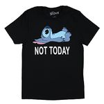 Disney Lilo & Stitch Men's Stitch Lying On His Back Not Today Graphic T-Shirt, Black, 3XL