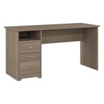 Bush Furniture Cabot 60W Office Desks for Home Office with Storage and Chrome Hardware Elegant Computer Table with Drawers, Ash Gray