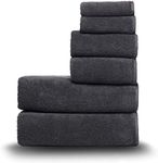 Arus Classic Luxury 100% Turkish Cotton Hotel Spa Towel Set, Dark Gray, Bath Towels, Hand Towels and Washcloth