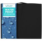 Vive Waterproof Wheelchair Cushion for Pressure Relief (18x16x3) - Washable Cover Incontinence Protection for Elderly Adults & Seniors - Memory Foam Gel Pad for Recliners, Office Chairs, Car