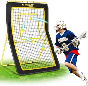 Lacrosse Rebounder - 5-Angle Adjustable Backyard Sports Net for Lacrosse, Soccer & Baseball - 4x7ft Volleyball Rebounder Net, Lacrosse Rebound for Backyard with Target Strip, Solo Drills