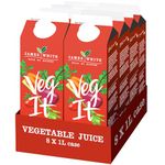 James White Veg It 1L Cartons - Vegetable Juice - All Natural - Vegan - No Added Sugar (Pack of 8)