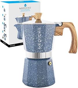 GROSCHE Milano Moka pot, Stovetop Espresso maker, Greca Coffee Maker, Stovetop coffee maker and espresso maker percolator (Indigo, 6 cup)