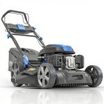 Hyundai 22” 56cm Electric Start Self-Propelled Petrol Lawnmower, Powerful 196cc 4-Stroke Engine, Mulching & Discharge, 70L Grass Box, 8 Height Settings, Black Edition