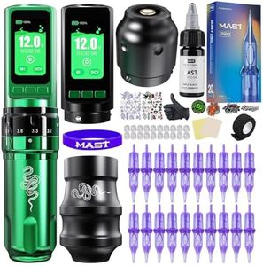 Mast Tattoo Gun Pen Machine, Fold Pro Cordless Year of Snake Edition Tattoo Machine Gift, Power Motor by Mcore-C3, 3000mAh Battery Power Supply (Kit)