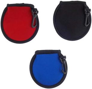 Zelerdo 3 Pack Portable Pocket Golf Ball Washer Golf Ball Cleaner Pouch (Black Blue Red)