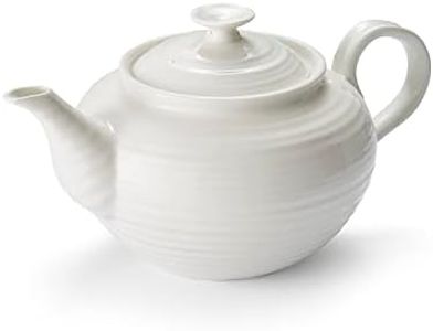 Portmeirion Sophie Conran White Teapot | 32 Ounce Tea Pot with Lid | Classic Teapot for Serving Tea and Coffee | Made from Fine Porcelain | Dishwasher Safe