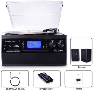 DIGITNOW Bluetooth Record Player – Vinyl Turntable with Built-In Speakers
