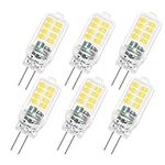 SCNNC G4 Bi Pin LED Bulb 3W 12V, 16xSMD 300LM Cool White 6000K, Not Dimmable, 25W Halogen Bulb Equivalent, LED G4 Capsule Bulb for Chandelier, Landscape Lighting, Bedroom, Pack of 6