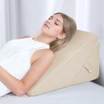 ROCYJULIN Wedge Pillow for Adults, Adjustable Bed Wedge Pillow for Sleeping, Acid Reflux, Heartburn, Gerd, Memory Foam Triangle Pillow Wedge for Recovering from Surgery, Light Camel