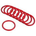 PATIKIL Carnival Ring-Toss Rings 6cm ID, 12 Pack Plastic Small Hoop for Outdoor Party Favor Game Booth, Red