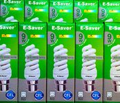 E-Saver - CFL Full Spiral - Energy Saving Light Bulbs - 9w = 50 Watt - (Pack of 10) - 4200k Cool White Light Bulbs - Bayonet Light Bulb (BC- B22- B22d)