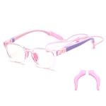 JM Kids Blue Light Glasses, Computer Gaming Grasses for Girls Boys Age 3-10, Anti Blue Ray TR90 Eyeglasses Pink