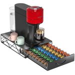 HFHOME Coffee Pod Holder Compatible with 50 VertuoLine, Coffee Capsules Drawer for 40 K Cup, Metal Pod Storage Drawer Organizer for Vertuo Capsules for Home Office Counter