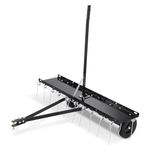 VEVOR Tow Behind Dethatcher, 40-inch Tow Dethatcher with 20 Spring Steel Tines, Lawn Dethatcher Rake for ATV or Mower, Tow Behind Lawn Rake with Lift Handle for Garden Farm Grass