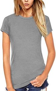 Beluring Women T Shirt Short/Long Sleeve Crew Neck Tee Tops Blouse, Model A:gray, Small