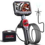 Ralcam 4-Way 360° Articulating Borescope, 6.2mm Ultra-Slim Waterproof Inspection Camera with Light, 4.3" HD Screen, 4X Zoom, 6.6FT Semi-Rigid Endoscope for Engine, Pipe, HVAC & Automotive