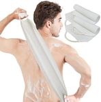 Evohyah Back Scrubber for Shower Body Scrubbers for Men&Women Exfoliating Shower Towel for Back Scrubbing Exfoliation Washcloth Back Deep Cleaner Removes Dead Skin Prevent Back Acne(Two Pieces White)