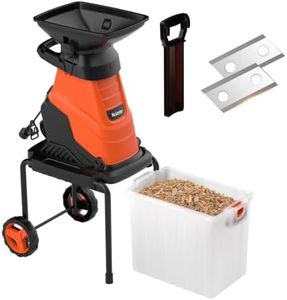 MAXLANDER 15-Amp Electric Wood Chipper Shredder with 1.78-Inch Branch Capacity, 50L Collection Bin, 15:1 Mulching Reduction, Corded Yard Shredder for Branches, Twigs & Garden Debris