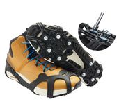 ICETRAX V5 HEX Ice Cleats, Easy to Replace Cleats, Winter Ice Grips for Shoes and Boots, StayON Toe, Reflective Heel (L/XL (Men: 9.5-13 / Women: 11+), HEX)