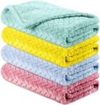 Chumia 4 Pcs Baby Blanket Flannel, Cozy Throw Fuzzy Blanket for Newborn Sherpa Blanket Crib (Mixed Colors,24 x 32 Inch)