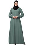 Muslim Closet® Women's Inner Abaya Dress With Cuff Sleeves And Side Pocket Made in Nida Matte Fabric